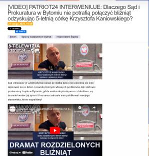 Sukces interwencji Telewizja.Patriot24.net! Jest szansa na połączenie się rozdzielonych bliźniąt spod Częstochowy, bo sąd wydał w tej sprawie wyrok!